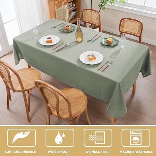H.VERSAILTEX Linen Table Cloths Square 60 x 60 Inch Premium Tablecloth