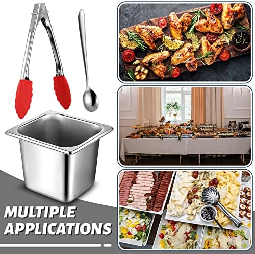 Rtteri 22 Pcs 1/6 Size Pan 6 Inch Deep Metal Hotel Steam Table Pan