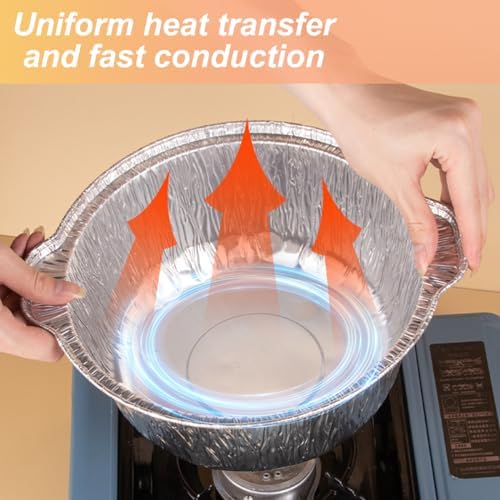 72 Oz Disposable Aluminum Pot, Disposable Pots With Lids Oven-Ready