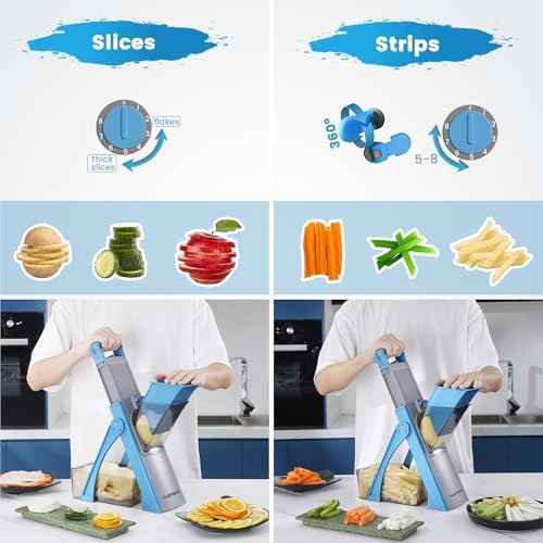 SupMaKin Safe Mandoline Slicer Plus for Kitchen Adjustable Potato Slicer