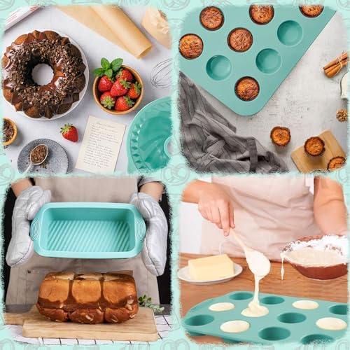 39 Pieces Silicone Bakeware Set, Nonstick Silicone Baking Pans Set