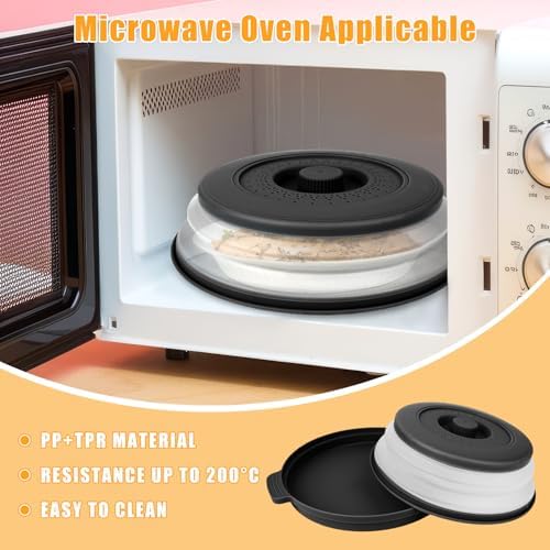 Microwave Splatter Cover Vented for Food,Collapsible Splatter Guard &