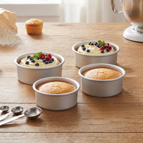 18Pcs 4 Inch Round Cake Pan, Nonstick Aluminum Baking Pans with