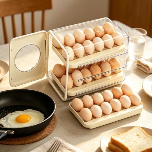 Auto Rolling Egg Organizer, Egg Holder For Fridge, Eggs Dispenser