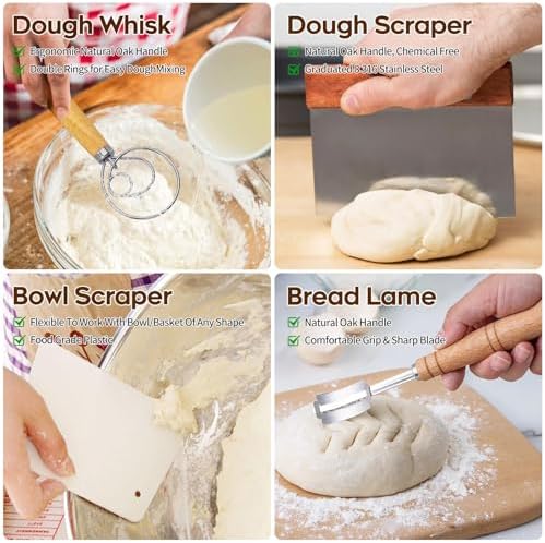 Dimpola Sourdough Baking Kit with Two 9 Inch Banneton Proofing