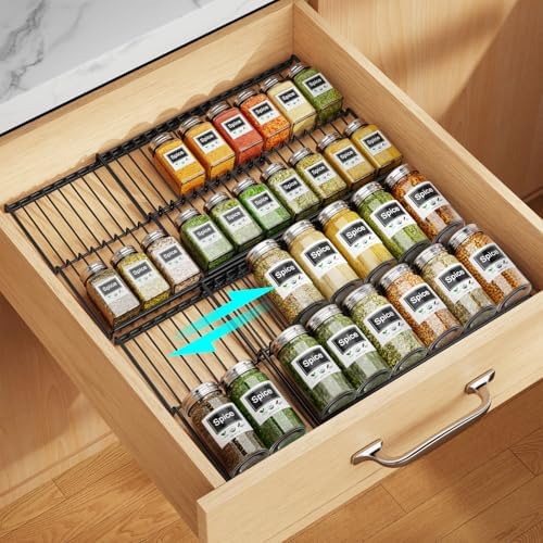 iSPECLE Spice Drawer Organizer - See Every Spice & Grab Quickly