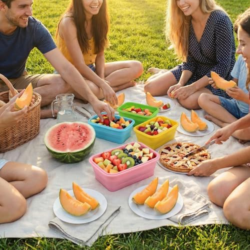 8 Pcs silicone food storage containers, 17 Oz/500 Ml Silicone Bowls