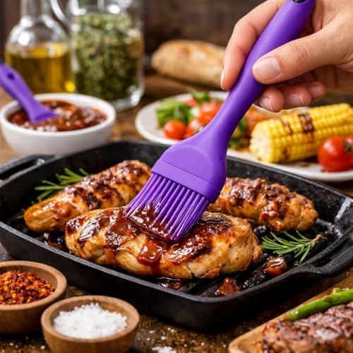 Silicone Basting Brush for BBQ, Cooking & Baking – Heat Resistant Food
