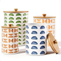 Kitchen Canisters for Countertop Set of 4, Patterned Iron w/ Airtight