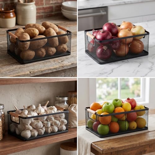 Potato and Onion Storage Bin, Set of 2 Potato Storage Onion Holder