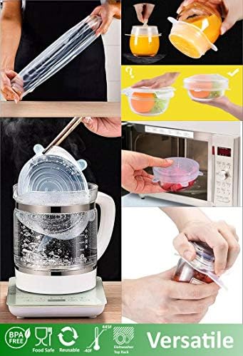 altCookingHub Silicone Stretch Lids, 6-Pack, 4.5 Inch
