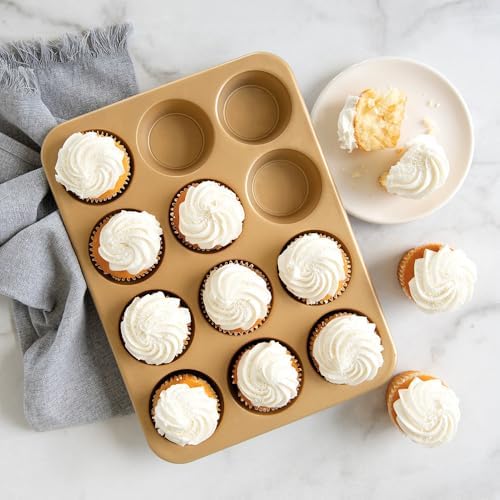 Nordic Ware Naturals Aluminum NonStick Muffin Pan, Twelve 2.75 Inch