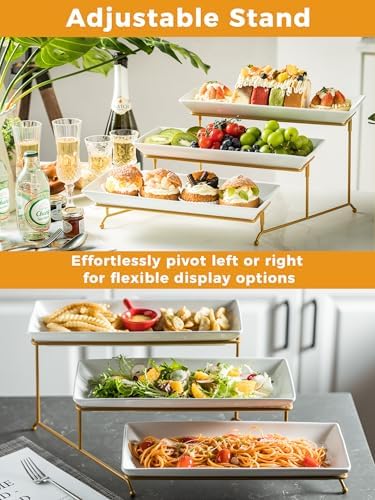 YHOSSEUN 3 Tier Serving Tray for Party,Tiered Serving Platters, 14 In