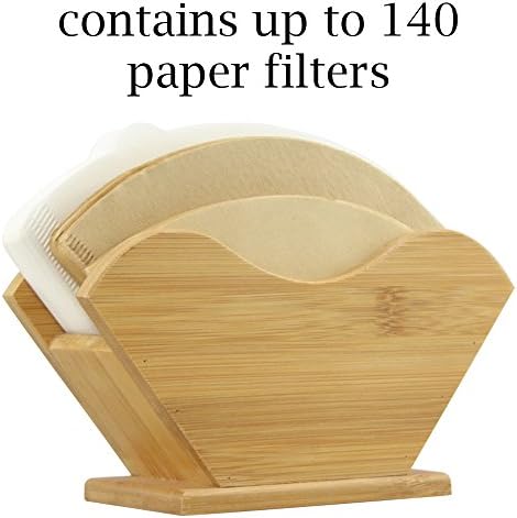 Unibene Bamboo Coffee Filter Holder, Renewable Stand Container