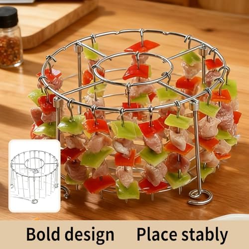 Air Fryer Grill Skewer Rack, 30 Stainless Steel Skewers