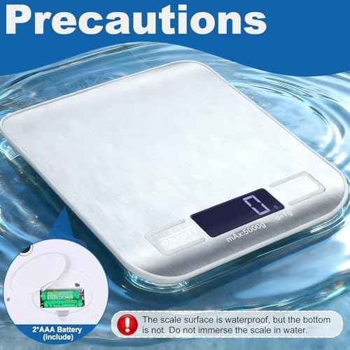 Food Scale, Digital Kitchen Scale for Kitchen 1g Precision, 11lb