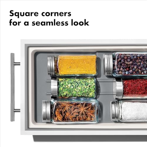 OXO Good Grips Kitchen Compact Spice Drawer Organizer, White - Pack of