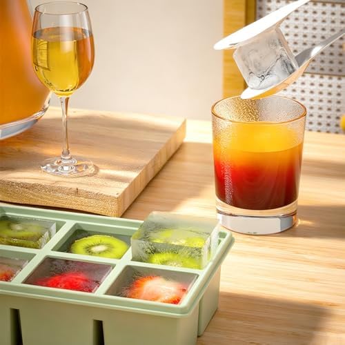 Large Silicone Ice Cube Trays with Lids, 3 Pack 2 Inch Square Ice Cube