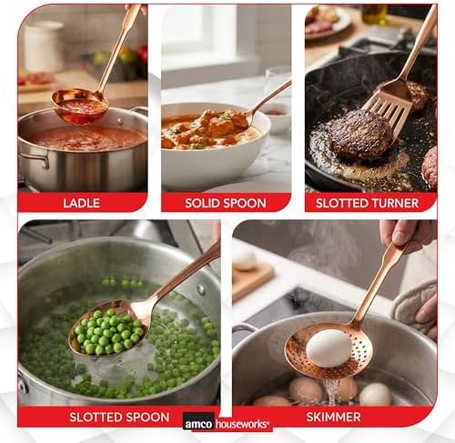 Amco – 5-Piece Utensil Set – Copper