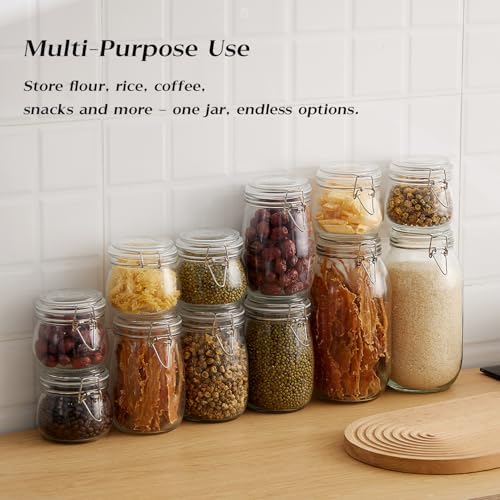 BJONKZ Glass Jars with Airtight Lids – Food Storage Containers with