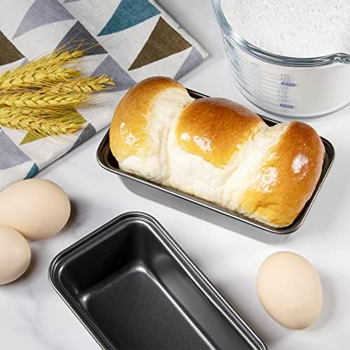 Tiawudi 6 Pack Mini Loaf Pans, Non-Stick Baking Bread Pan, Carbon