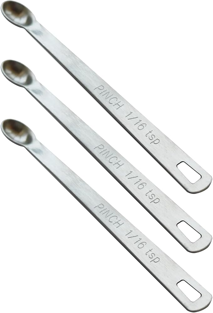 3PCS 1/16 Teaspoon Single Tiny Measuring Spoon, Small Individual Stainless by BERYLER