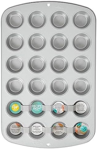 Wilton Recipe Right Mini Muffin Tin, 24 Cup, Non Stick, Steel