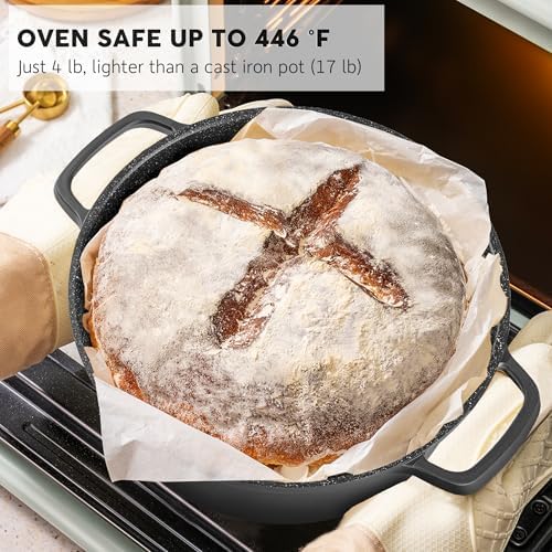 Large Dutch Oven Pot with Lid-7.5QT Cast Aluminum Oven Pot with Two Handles - Image 3