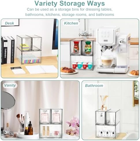Acrylic Tea and Coffee Organizer and Storage, 3 Pack