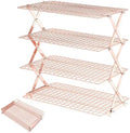 Pleafind 4 Tier Rose Gold Collapsible Cooling Rack - 3 Setting Design