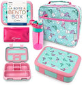 kinsho Kids Bento Lunch Box Set, Aqua Cat Mermaid