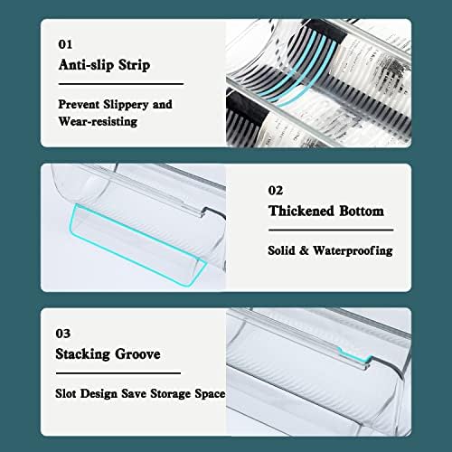 Set of 4 Refrigerator Wine Rack, Cabinet Water Bottles Storage