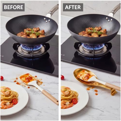 Nuanchu 10 Pcs Spoon Rests Gold for Kitchen, Stainless Steel Utensil