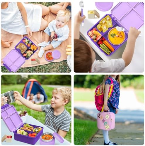 Aimsnk Lunch Box Kids with Thermo Insulated Lunch Bag for School