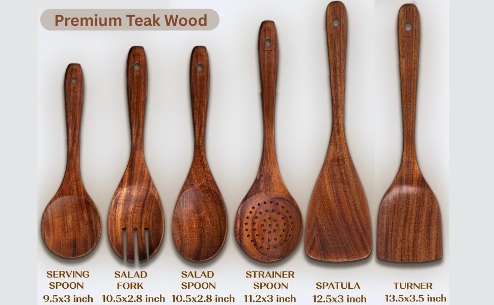 6-Piece Wooden Cooking Utensil Set