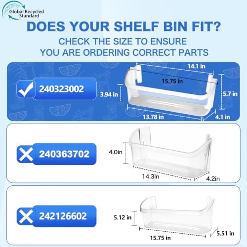 UPGRADE 240323002 Refrigerator Door Shelf Bin Replacement Part