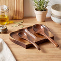 Domensi Large Acacia Wood Spoon Rest for Stove Top Utensils