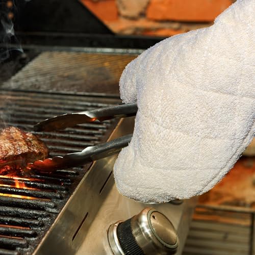 Nouvelle Legende Quilted Cotton Terry Oven Mitts for Baking, BBQ, and