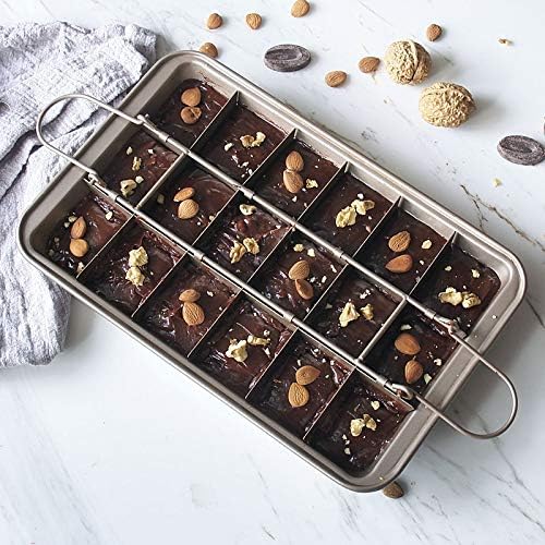 Brownie Pan With Dividers - Non-Stick All Edges Baking Tray, 18