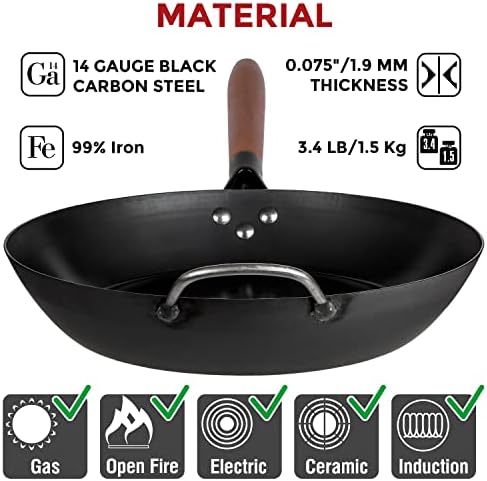 YOSUKATA 11.8" Pre-Seasoned Carbon Steel Frying Pan