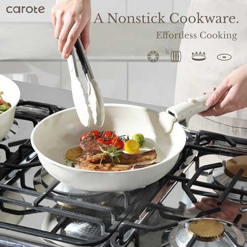 CAROTE 19pcs Pots and Pans Set Non Stick, Detachable Handle Cookware