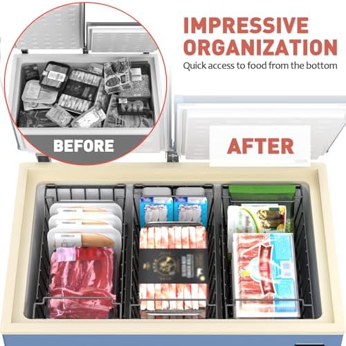 Goovilla Freezer Organizer Bins, 5-7 Cu.FT Chest Freezer, 4 Pack