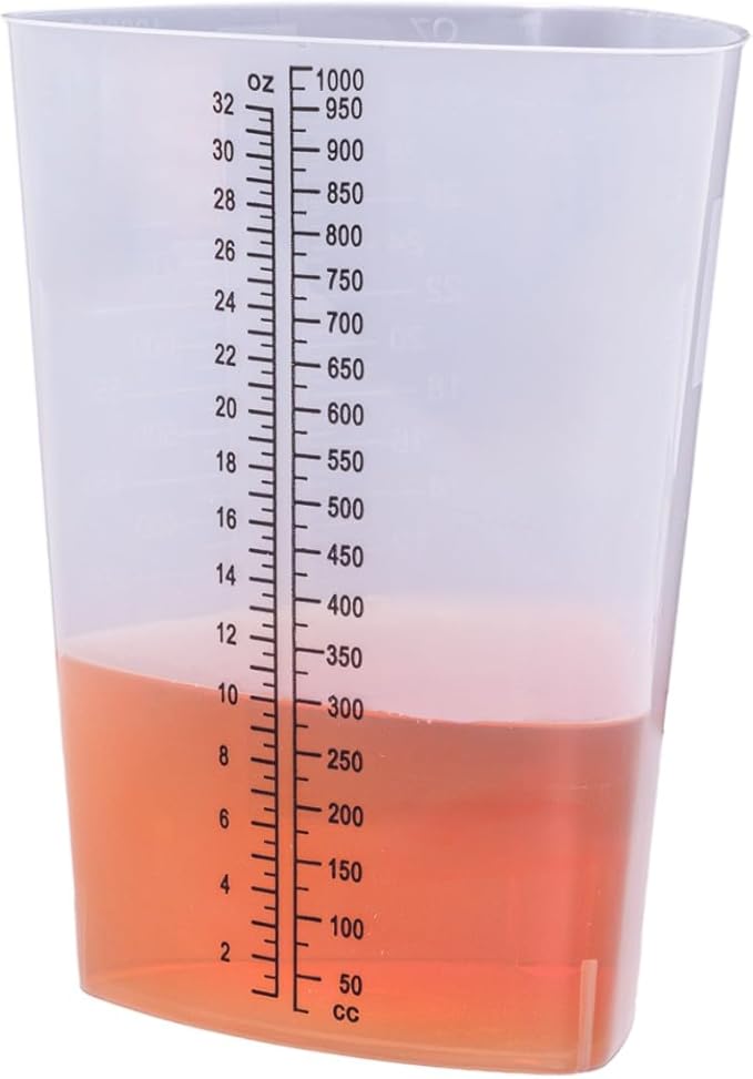 Vakly Plastic Graduated Triangular Intake Output Container 32 ounce Three-Sided - Image 5