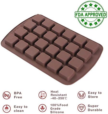 Webake Mini Brownie Pan Square Silicone Baking Mold for Keto Fat Bomb