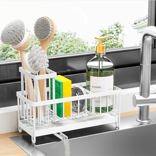 Cisily Sponge Holder for Kitchen Sink, 9.25″ Stainless Steel