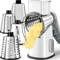 VEKAYA Rotary Cheese Grater Hand Crank, White Grey