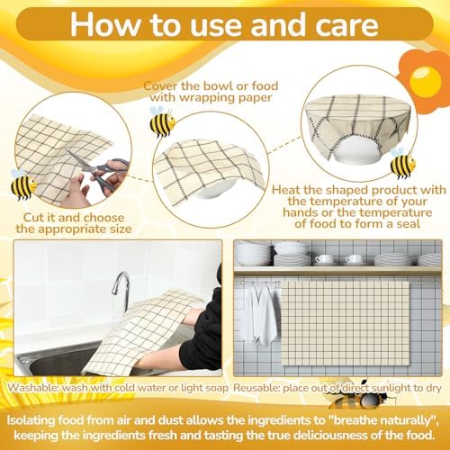 Mindsoft Reusable Beeswax Food Wrap, 17 x 23 Inch