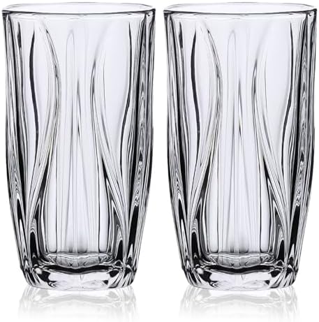 14oz Heavy-Duty Highball Glasses Set of 4 - Chip-Resistant Rim