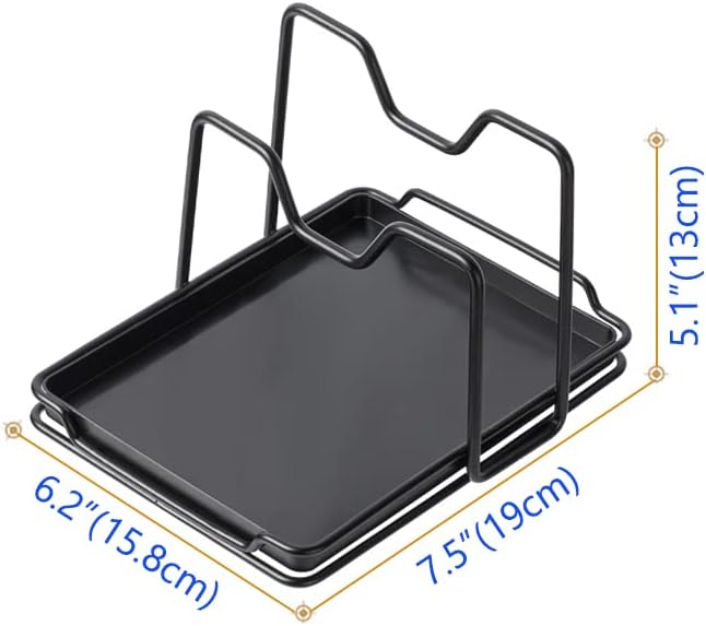 Poeland Pot Lid Holder, 2 Layers Pot Lids Organizer Multifunctional Lid and - Image 5