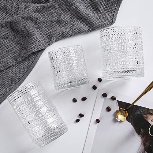 Amzcku Vintage Highball Drinking Glass Set of 6 Kitchen Glasses Cup